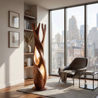 Statement Wooden Sculpture Lamp  For Luxury Home