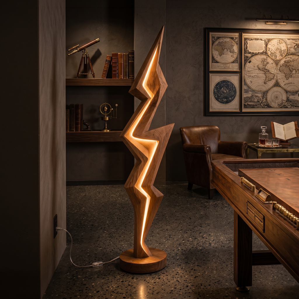 Minimalist Lightning Bolt Lamp For Modern Interior