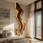 Abstract Live Edge Wall Lamp For Bedroom