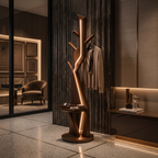 Modern Branch Lamp With Hooks For Entryway