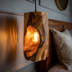 Rustic Sculptural Lamp Bedroom Nightstand Cozy Cafe Corner Space