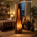 Rustic Wooden Floor Lamp Sculptural Design For Cozy Bedroom