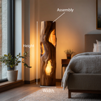 Handcrafted Wooden Floor Lamp With Multi Hollow For Home Decor