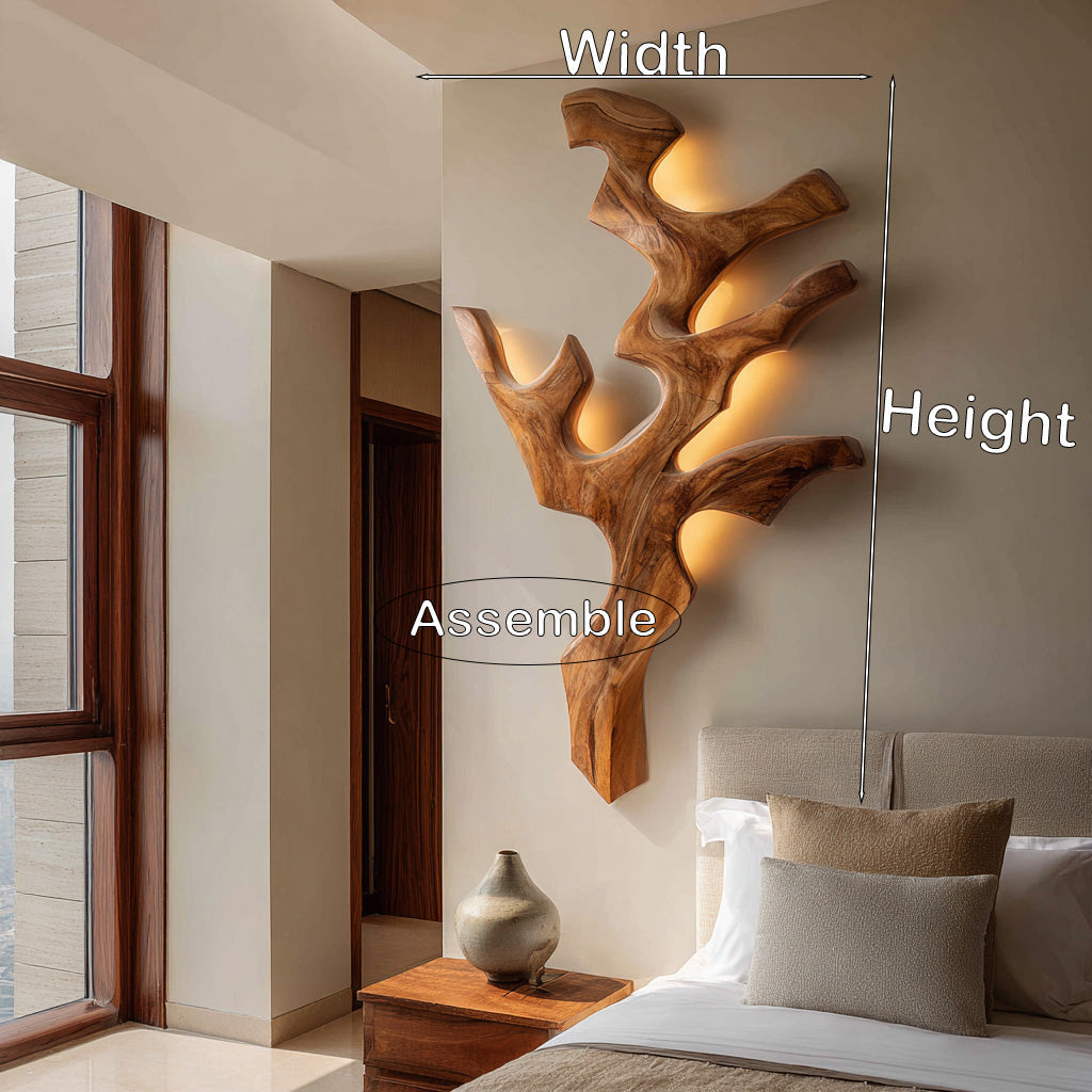 Contemporary Natural Wood Wall Light For Minimalist Bedroom