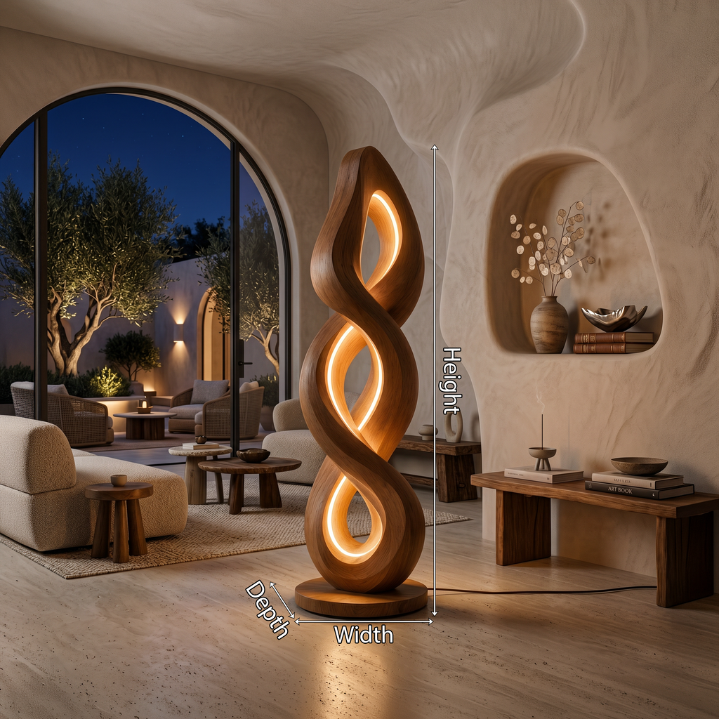 Organic Helix Lamp With Shelf For Interior