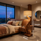 Modern Natural Wood Floor Lamp Flowing Form For Sitting Area