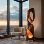 Modern Carved Wooden Floor Lamp For Living Room