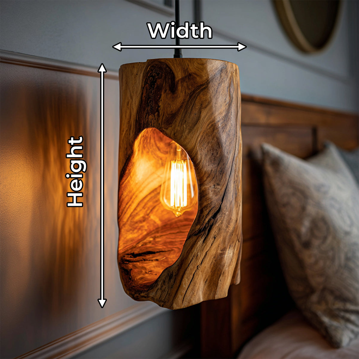 Rustic Sculptural Lamp Bedroom Nightstand Cozy Cafe Corner Space