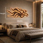 Artistic Wood LED Wall Sculpture Flowing Root Design For Bedroom Decor