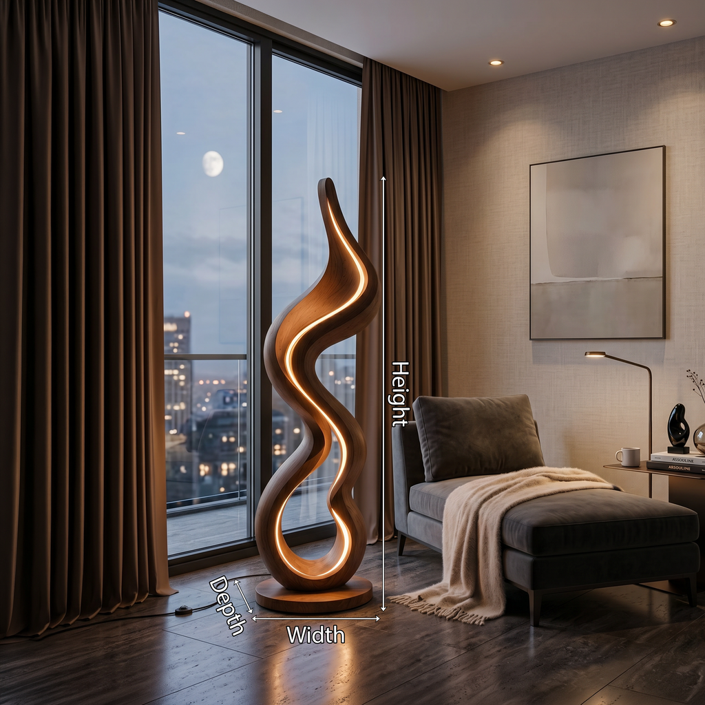 Modern Ribbon Lamp With Shelf For Living Room