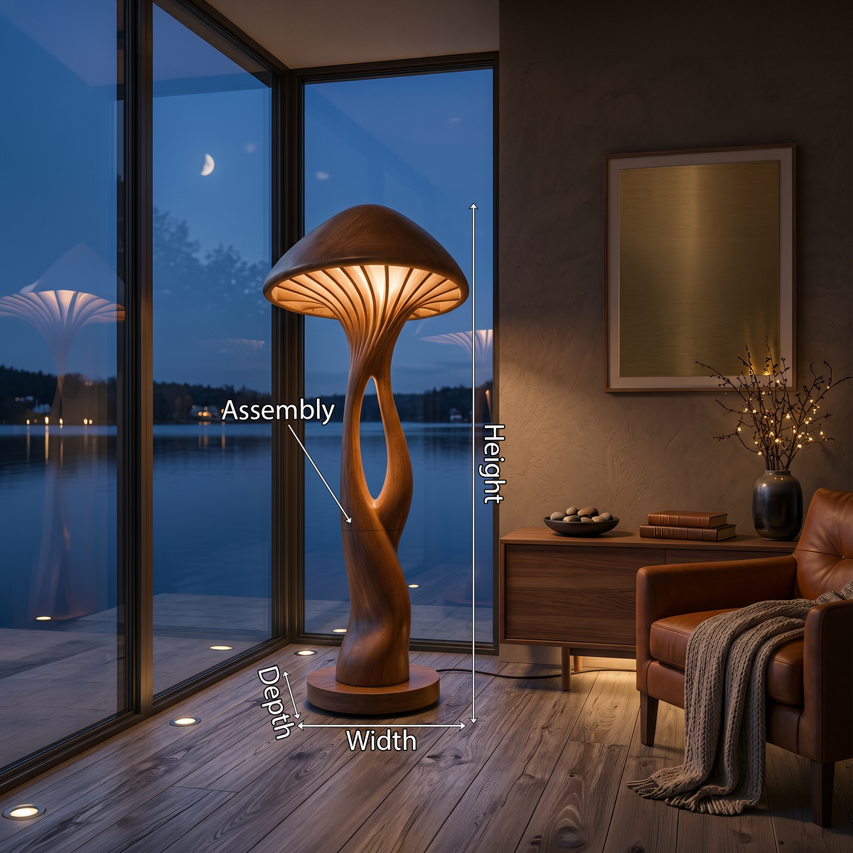 Organic Canopy Mushroom Floor Lamp For Bedside