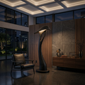 Organic Leaf Curve Floor Lamp For Reading Nook
