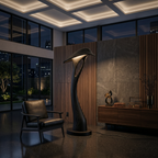 Organic Leaf Curve Floor Lamp For Reading Nook