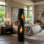 Handcrafted Wooden Floor Lamp With Multi Hollow For Home Decor
