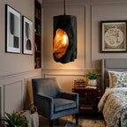 Rustic Sculptural Lamp Bedroom Nightstand Cozy Cafe Corner Space