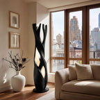 Statement Wooden Sculpture Lamp  For Luxury Home