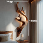 Sculptural Tree Branch Wooden Wall Lamp With LED For Home