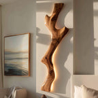 Modern Live Edge Wooden Wall Lamp For Bedroom