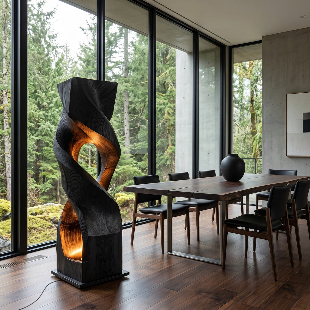 Organic Twisted Sculptural Floor Lamp For Home Decor