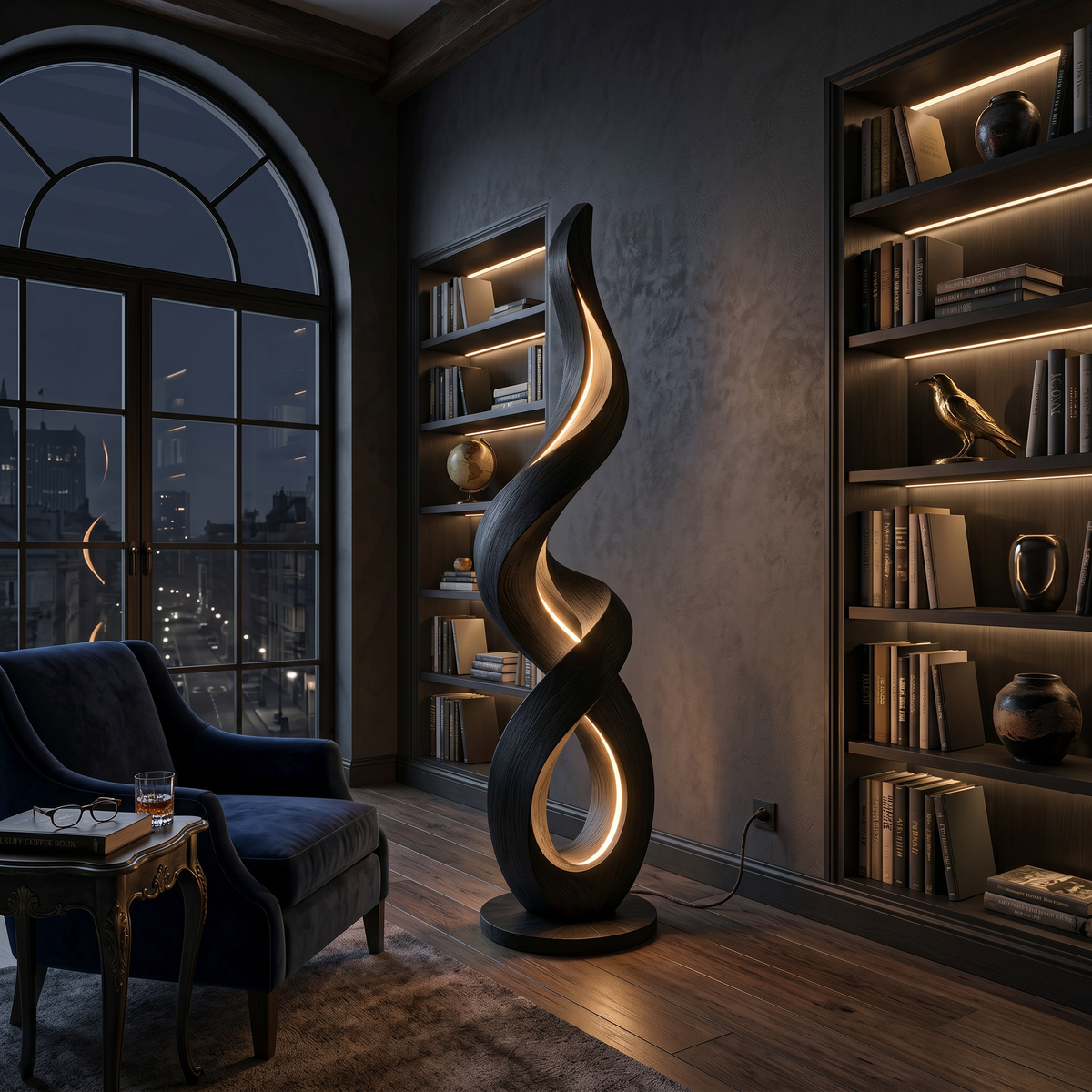 Mid Century Candle Flame Floor Lamp For Interior