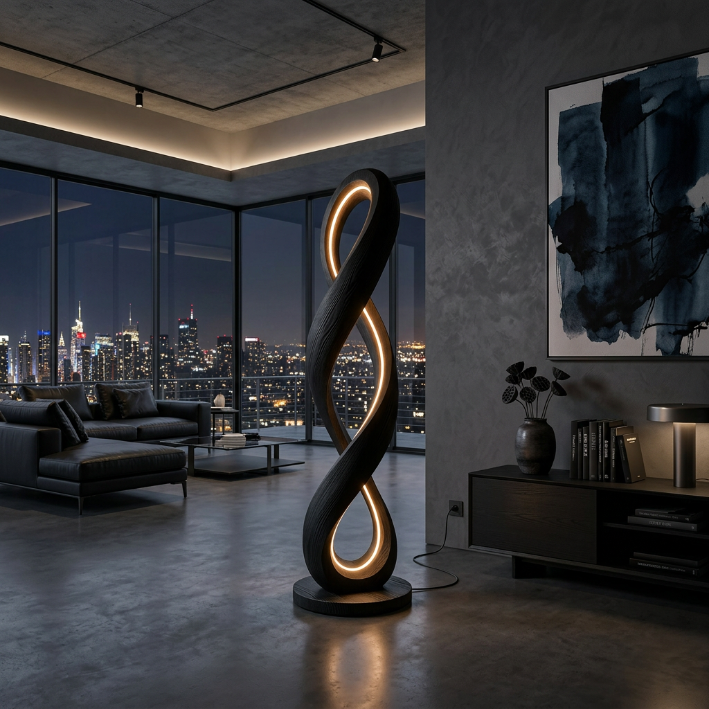 Contemporary Infinity Lamp With Table For Lounge