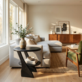 Modern Wood Nightstand With 2 Tiers For Bedroom