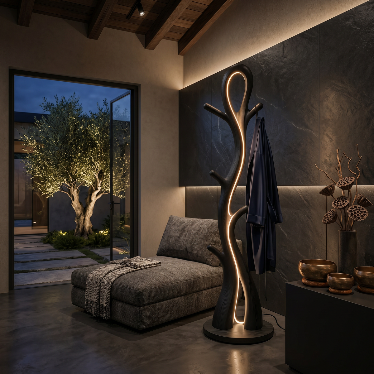 Contemporary Botanical Lamp With Hooks For Lounge