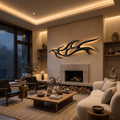 Organic Carved Wood LED Wall Sculpture Branch Design For Above Bed Decor