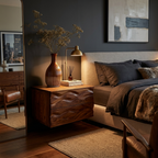 Minimalist Wooden Wall Mounted Nightstand For Small Bedroom