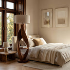 Organic Style Floor Lamp Natural Wood For Living Decor