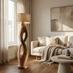Modern Twisted Wooden Floor Lamp For Living Room