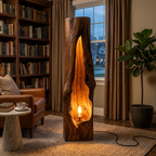 Rustic Wooden Floor Lamp Sculptural Design For Cozy Bedroom