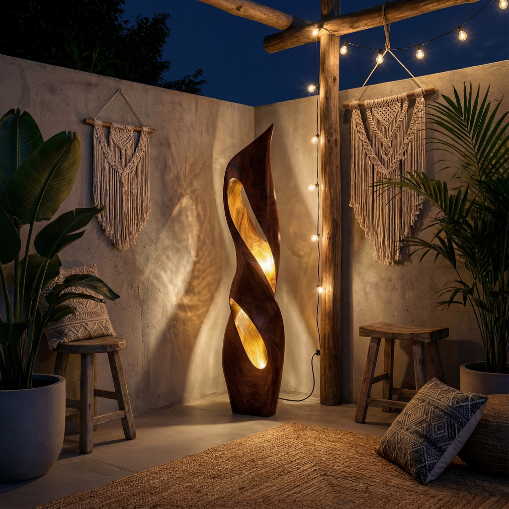 Rustic Table Lamp Living Room Bedroom Cozy Reading Corner Space
