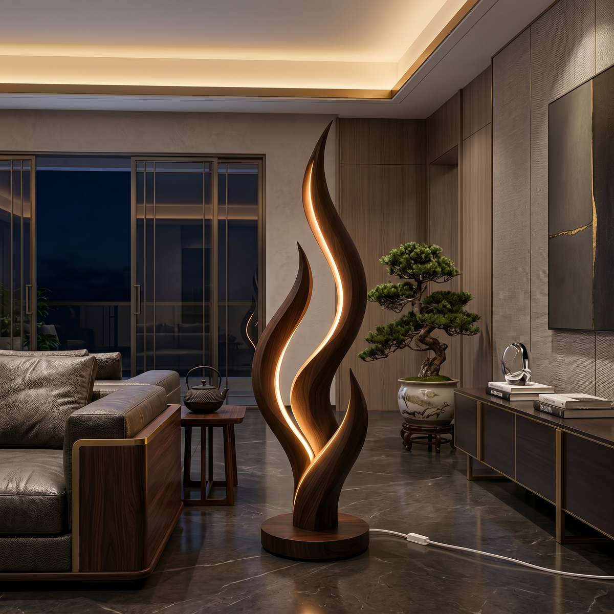 Modern Flow Curve Lamp For Bedroom Corner