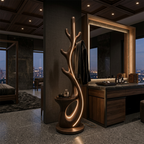 Modern Branch Lamp With Rack For Corner