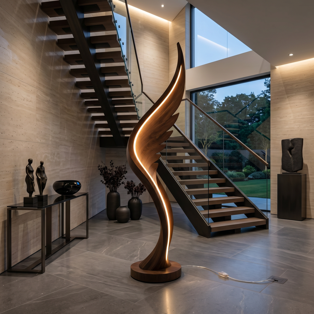 Contemporary Soaring Wing Floor Lamp For Modern Lounge