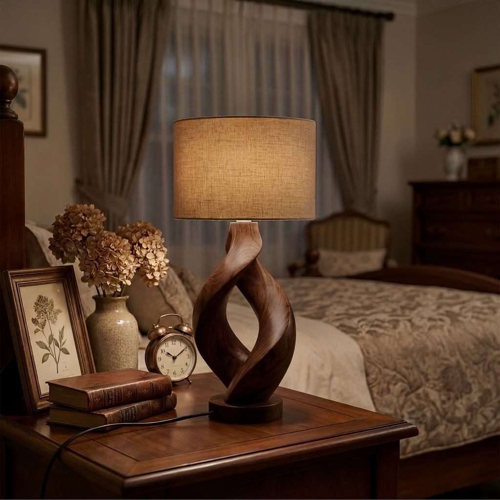 Rustic Sculptural Lamp Living Room Cabin Lodge Cozy Corner Space