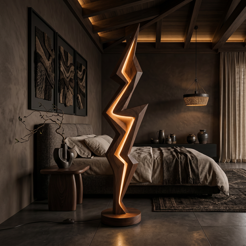 Minimalist Lightning Bolt Lamp For Modern Interior