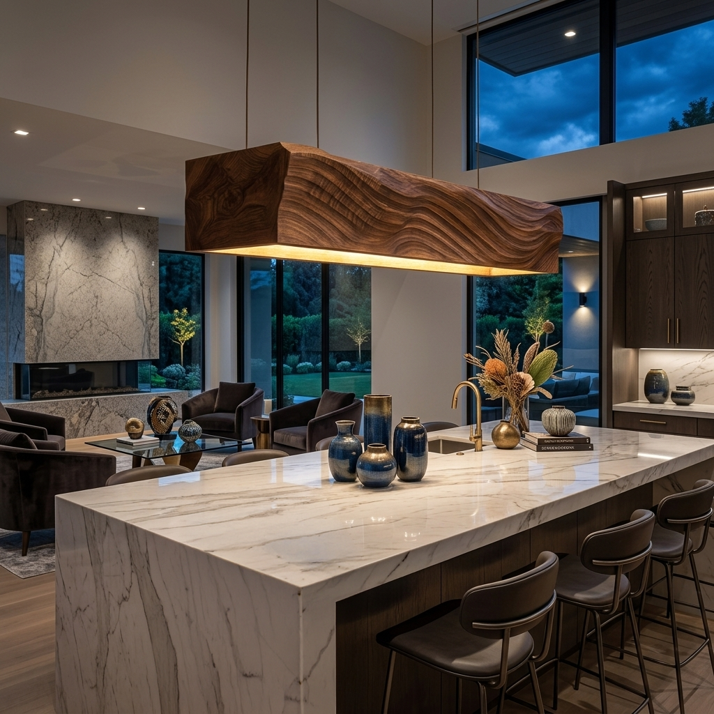 Artistic Wooden Pendant Light For Dining Room