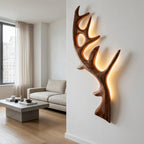 Minimalist Natural Wood Tree Wall Lamp For Bedroom Decor