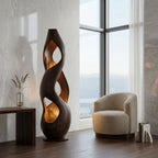 Contemporary Twisted Floor Lamp With Sculptural Hollow For Living Room
