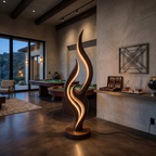 Contemporary Double Wave Lamp For Lounge Area