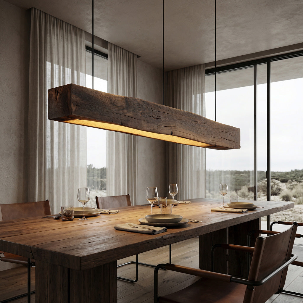 Modern Wooden Beam Pendant Light For Modern Dining Room