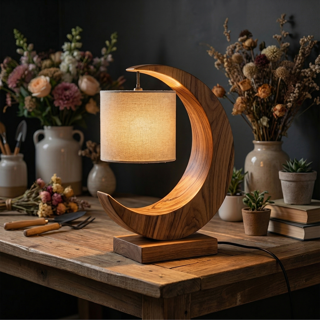 Minimalist Sculptural Table Lamp Bedroom Apartment Reading Nook Corner