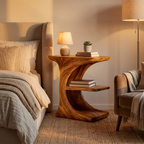 Contemporary Wooden Nightstand With Storage Levels For Bedroom
