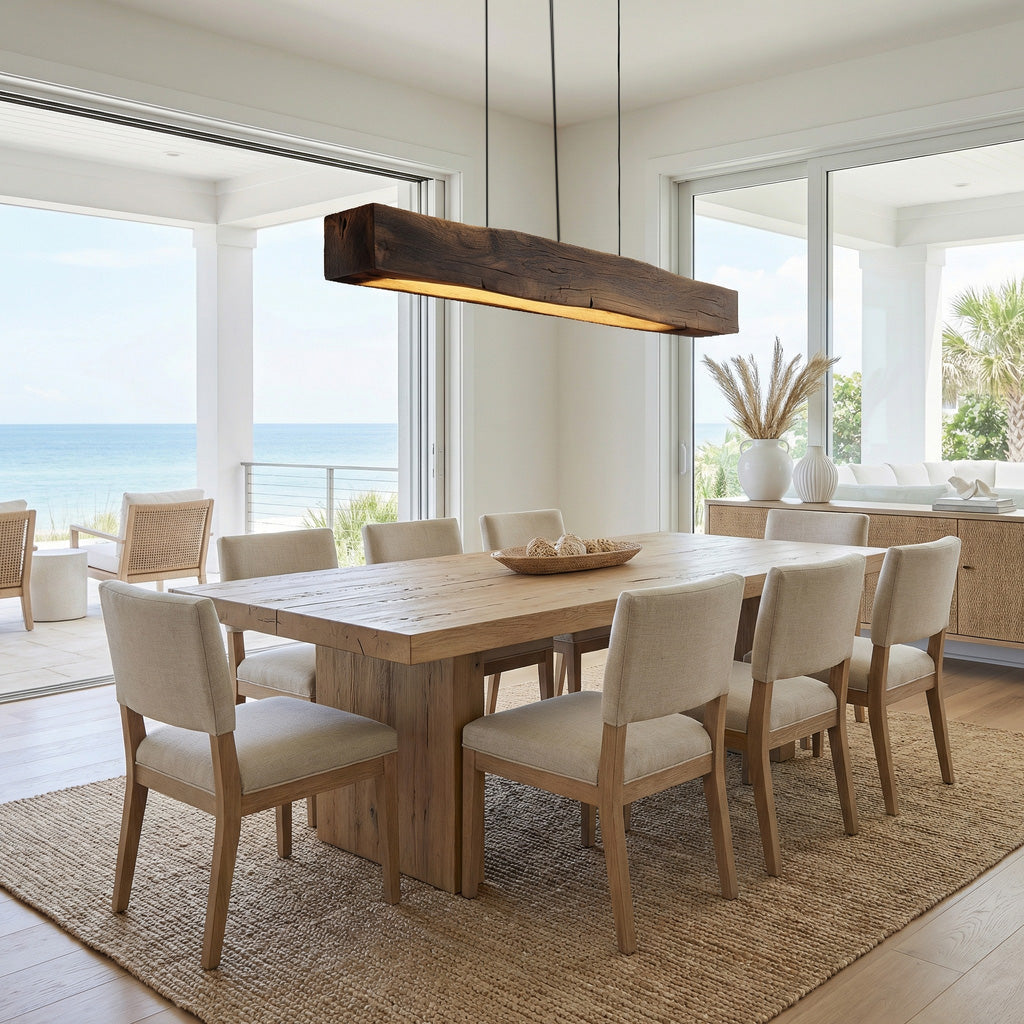 Modern Wooden Beam Pendant Light For Modern Dining Room