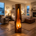 Rustic Wooden Floor Lamp Sculptural Design For Cozy Bedroom