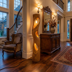Rustic Sculptural Wooden Floor Lamp For Home Decor