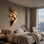 Sculptural Tree Branch Wooden Wall Lamp With LED For Home