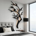 Contemporary Wooden Tree Wall Light For Bedroom